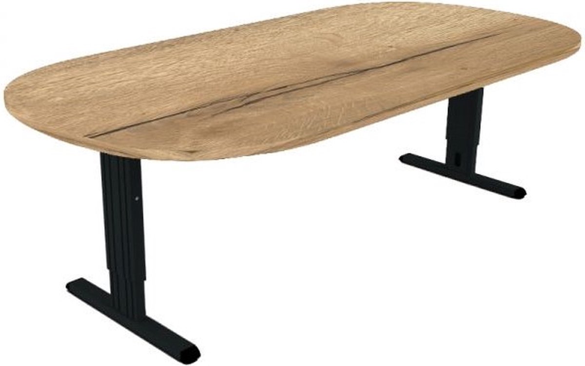 Offeco Bureau Bolton - Bureau - Bureautafel - Vergadertafel - Gaming bureau - Game bureau - Computertafel - Desk - Bureau Zwart - Verstelbaar bureau - Gaming Desk - Bureau tafel - Bureau verstelbaar   Natuur eiken -240x120cm-- blad-  onderstel- x120