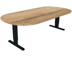 Offeco Bureau Bolton - Bureau - Bureautafel - Vergadertafel - Gaming bureau - Game bureau - Computertafel - Desk - Bureau Zwart - Verstelbaar bureau - Gaming Desk - Bureau tafel - Bureau verstelbaar   Natuur eiken -240x120cm-- blad-  onderstel- x120