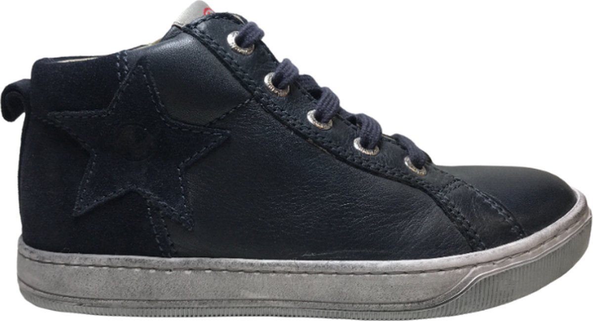 Naturino Mt 31 veter/rits ster lederen hoge sneakers Length Navy