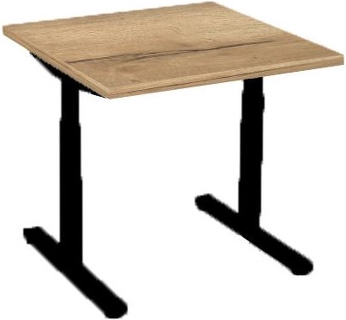 Offeco bureau Oxford - Bureau - Bureautafel - Gaming bureau - Game bureau - Computertafel - Desk - Bureau Zwart - Verstelbaar bureau - Gaming Desk - Bureau tafel - Bureau verstelbaar  Natuur eiken  80x80cm-- blad-  onderstel- x80