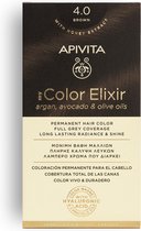 Apivita Teinture pour cheveux Dye Hair Color Color Elixir Coloration Permanent des cheveux 4.0 Marron