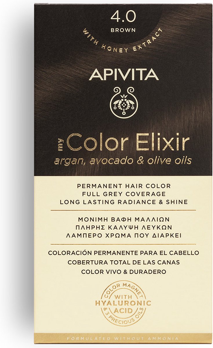 Apivita Haarverf Hair Colour Color Elixir Permanent Hair Color 4.0 Brown