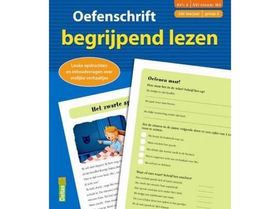 leren lezen Oefenschrift begrijpend lezen AVI:4/M5 23 cm, Hilde E
