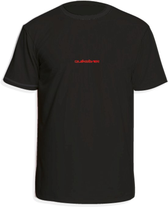 Quiksilver - UV-Zwemshirt met korte mouwen voor mannen - Zwart met rood logo - maat S