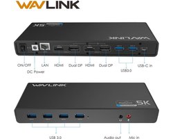 Wavlink USB-C Universal Docking Station met Dual 4K Display voor laptop of MacBook