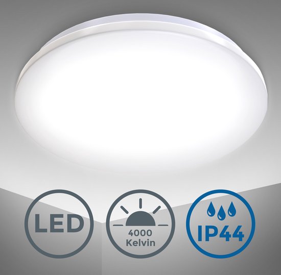 BK Licht - Plafonnier LED pour salle de bain - IP44 - Ø29cm - 4.000K