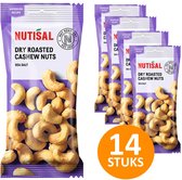 Nutisal Cashew Dry Roasted 14 zakken à 60g - cashews noten - Zakjes