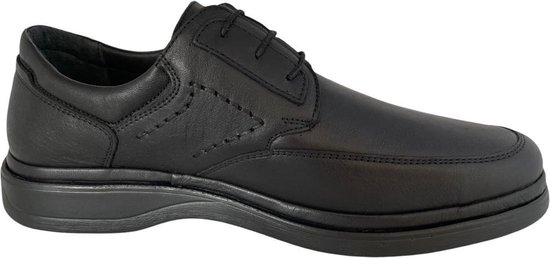 Herenschoenen- Nette Veterschoenen- Comfort schoenen voor mannen 21361- 21361- Leather- Zwart