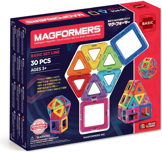 Magformers Basic Set Line - 30 Onderdelen - Magnetisch speelgoed