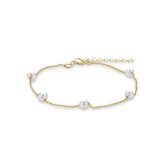 Gisser Jewels - Armband VGB013 - 14k geelgoud - met parels - 17 + 3 cm