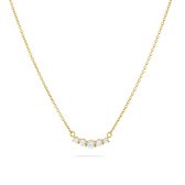 Gisser Jewels - Halsketting VGN015 - 14k geelgoud - met zirconia stenen - 42 + 3 cm