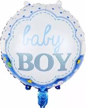 Baby boy blauwe stippen folie ballon - geboorte -