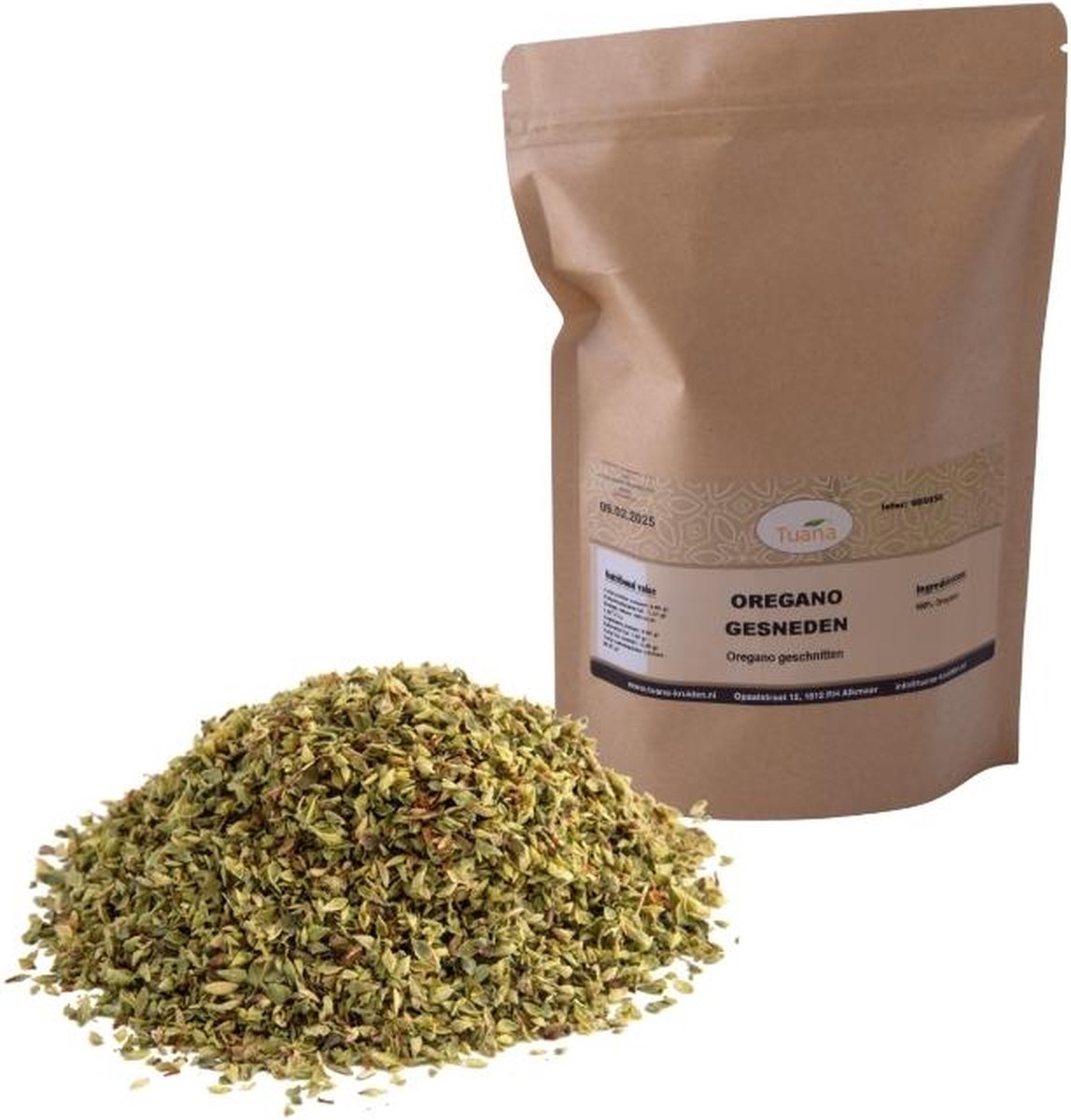 Goedkoopste Tuana Kruiden - Oregano Kruiden Gesneden - Zak 500 Gram - Kruiden Zonder Zout - KZ0191