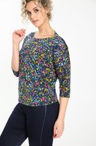 Cassis Dames T-shirt met impressionistische print - T-shirt - Maat 38