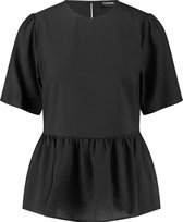 TAIFUN Dames Blouse met korte mouwen en schootje Schwarz-48