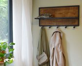 Kapstok 70x15x30 cm mangohout en metaal