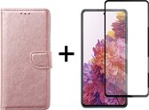 Samsung S22 Hoesje - Samsung Galaxy S22 hoesje bookcase rose goud wallet case portemonnee hoes cover hoesjes - Full Cover - 1x Samsung S22 screenprotector