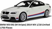 BMW M3 E92 ( M Stripes ) 2014 Wit 1-18 GT Spirit Limited 1750 Pieces