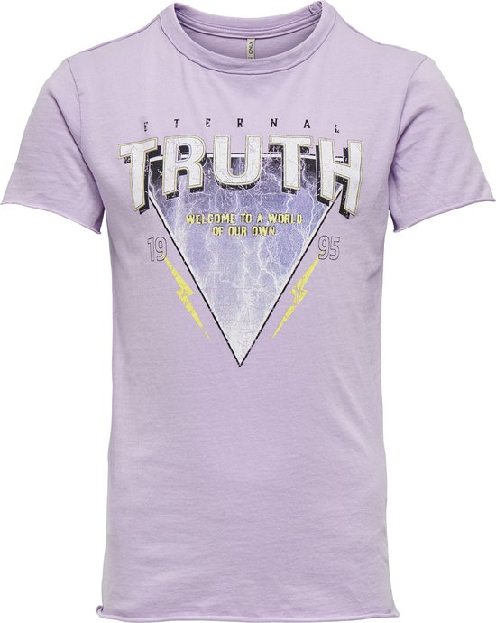 Kids ONLY KONLUCY FIT TRUTH/BRAVE S/S TOP BOX JRS Meisjes T-shirt - Maat 146/152
