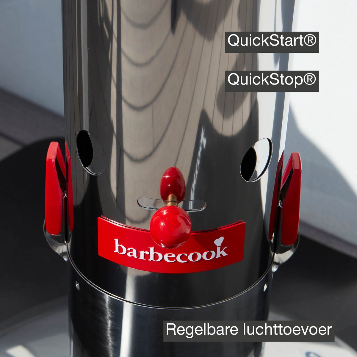 Barbecook Loewy 50 - Houtskool BBQ barbecue - Grilloppervlak 47.5cm - Incl. Windscherm, BBQ rooster en asopvangpot - RVS – foto 7