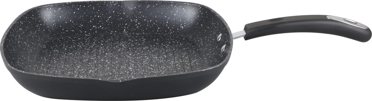 Millvado Rainbow Non Stick Grillpan - 11" / 28cm Steakpan - Zwart Soft Grip Silicone Handvat