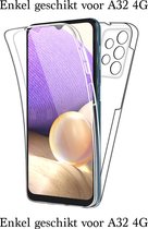 iParadise Samsung A32 4G Hoesje 360 en Screenprotector in 1 - Samsung Galaxy A32 4G case 360 graden Transparant