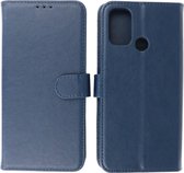 Oppo A53S 4G & Oppo A53 Hoesje - Book Case Telefoonhoesje - Kaarthouder Portemonnee Hoesje - Wallet Cases - Navy