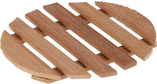 Set van 2x pannenonderzetter hout rond 15 x 15 cm |