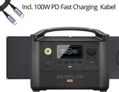 Ecoflow River Pro + 110W Solar Panel - Solar Kit - solar generator - 110W Zonnepaneel - noodpakket - survival kit - incl. 100W PD Fast Charging Kabel