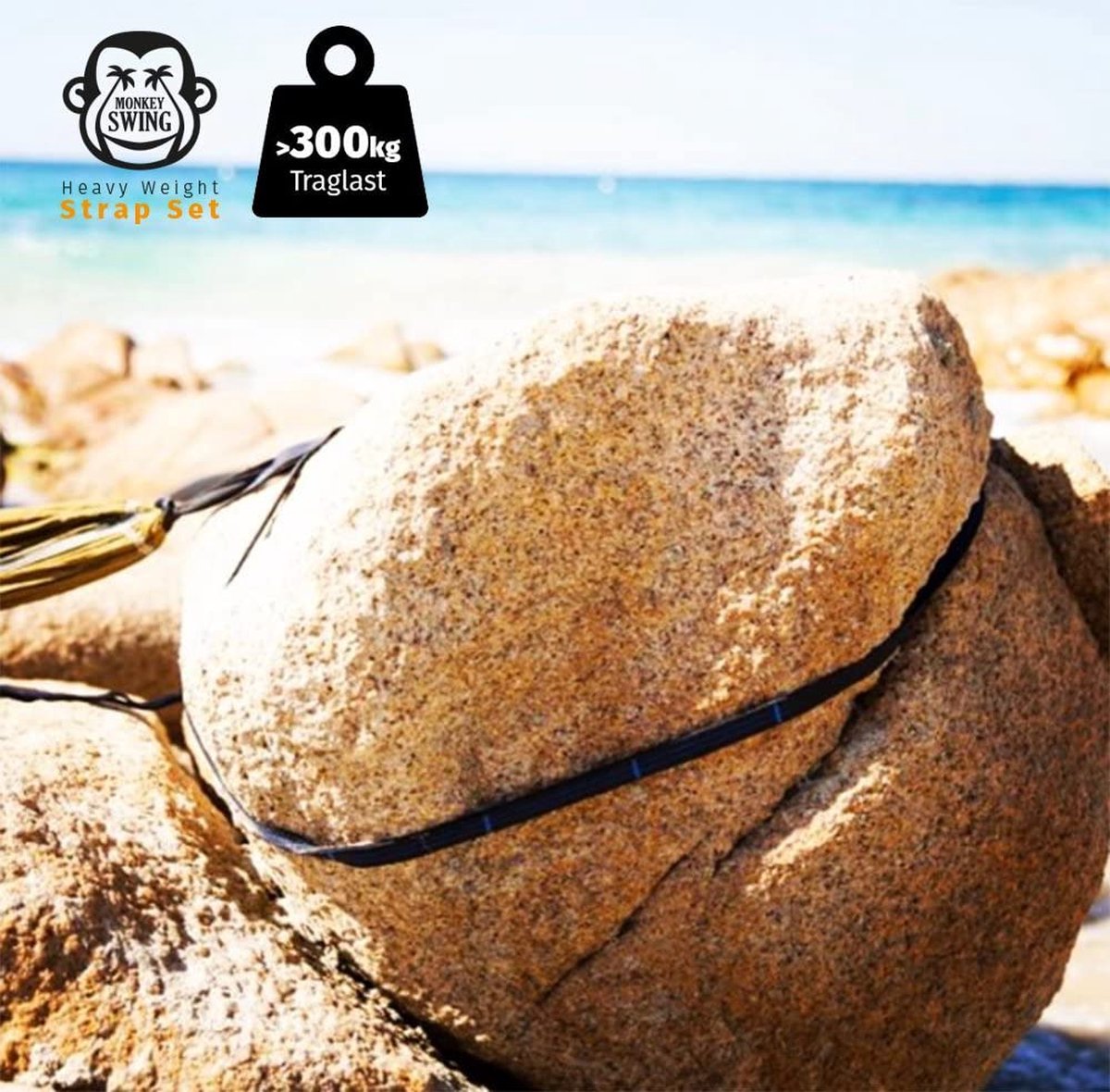 Monkey Swing Hangmat incl. ophangset, 275 x 140 cm, outdoor