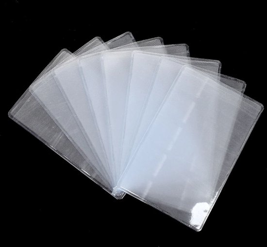 Étui pour carte d'identité/étui de protection Lot de 10 (un côté transparent, un côté transparent)/protecteur de carte bancaire/porte-carte d'identité en plastique/étui de protection pour carte de crédit/manchon pour carte bancaire ou d'identité.