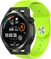 Siliconen Smartwatch bandje - Geschikt voor Strap-it Huawei Watch GT Runner sport band - lichtgroen - GT Runner - 22mm - Strap-it Horlogeband / Polsband / Armband