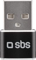 SBS USB-A naar USB-C Adapter - Zwart