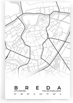 Walljar - Stadskaart Breda Centrum - Muurdecoratie - Poster