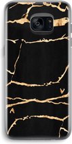 Case Company® - Samsung Galaxy S7 Edge hoesje - Gouden marmer - Soft Cover Telefoonhoesje - Bescherming aan alle Kanten en Schermrand