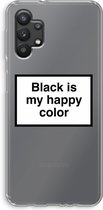 Case Company® - Samsung Galaxy A32 5G hoesje - Black is my happy color - Soft Cover Telefoonhoesje - Bescherming aan alle Kanten en Schermrand