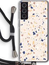 Case Company® - Samsung Galaxy S21 FE hoesje met Koord - Terrazzo N°23 - Telefoonhoesje met Zwart Koord - Bescherming aan alle Kanten en Over de Schermrand