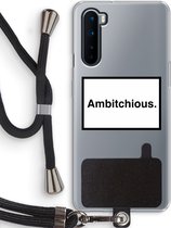 Case Company® - OnePlus Nord hoesje met Koord - Ambitchious - Telefoonhoesje met Zwart Koord - Bescherming aan alle Kanten en Over de Schermrand