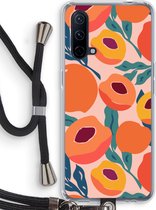 Case Company® - OnePlus Nord CE 5G hoesje met Koord - Perzik - Telefoonhoesje met Zwart Koord - Bescherming aan alle Kanten en Over de Schermrand