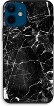 Case Company® - iPhone 12 mini hoesje - Zwart Marmer - Biologisch Afbreekbaar Telefoonhoesje - Bescherming alle Kanten en Schermrand