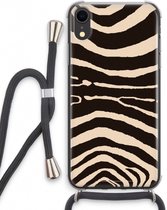 Case Company® - iPhone XR hoesje met Koord - Arizona Zebra - Telefoonhoesje met Zwart Koord - Extra Bescherming aan alle Kanten en Over de Schermrand