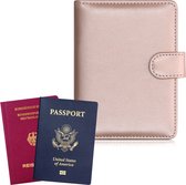 kwmobile hoes voor paspoort en vaccinatiekaart - Met kaartenvakjes en pennenhouder - Imitatieleer - In roségoud