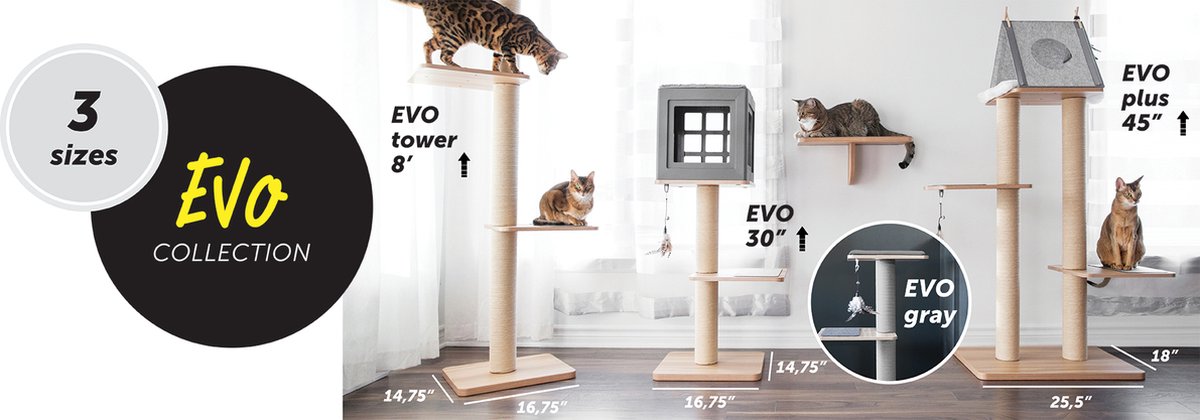 BeOneBreed Katt3 EVO Classic Gris - Arbre à chat pour chat - Comprenant  kussen en... | bol.com