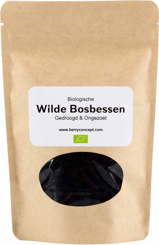 Foto: Biologische wilde bosbessen 100 gram gedroogd ongezoet