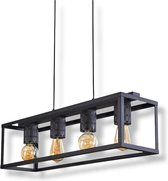 Belanian.nl - Modern, vintage Top hanglamp zwart, 4 lichts - Industrieel Plafondlamp - Scandinavisch Boho-stijl  E27 fitting  Plafondlamp - Eetkamer en  keuken Plafondlamp  slaapka