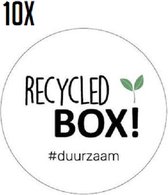 10x Sluitsticker - Recycled Box - 50mm - Wensetiket - Duurzaam - Herbruiken - Recyclen - Sticker - Stickers - Verpakken - Inpakken - Sluitzegel