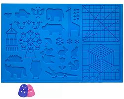 3D-pen tekenmat XXL - 40 bij 27 cm - hulp voor tekenen met figuren - Knutselen - sjablonen - Kinderen - Vullingen - Navullingen - geschikt voor alle 3d-pennen