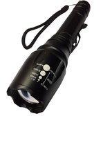 Lampe de poche militaire Elite Survie | Rechargeable | Fonction zoom / Résistant à l'eau | Incl Batteries & Chargeur + Torche - Zwart