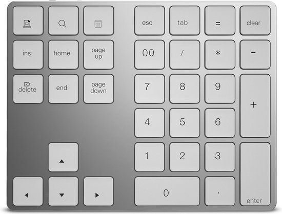 35 Key Bluetooth numeriek toetsenbord, ultradunne Bluetooth 5.0 draadloos numeriek toetsenblok/aluminium oplaadbaar Numpad-toetsenbord voor Mac OS-modus/laptop(Zwart