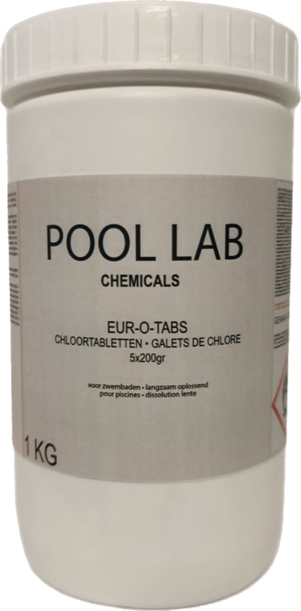 Pool Lab Tabs 5x200gr - Chloortabletten Zwembad - chloor tabletten - chloortabletten jacuzzi - spa - whirlpool - zwembad - tabletten zwembad - shock - ontsmetting - opzetzwembaden